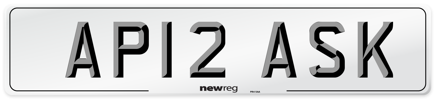 AP12 ASK Number Plate from New Reg